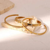Stainless Steel Round Glossy Bracelet Unisex Open Ring Bracelet