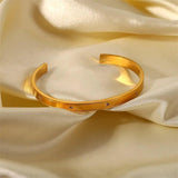 Stainless Steel Round Glossy Bracelet Unisex Open Ring Bracelet