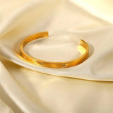 Stainless Steel Round Glossy Bracelet Unisex Open Ring Bracelet