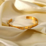 Stainless Steel Round Glossy Bracelet Unisex Open Ring Bracelet