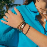 Stainless Steel Round Glossy Bracelet Unisex Open Ring Bracelet