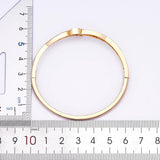 Gold-plated Double Heart Women Bracelet Cuff Bangle