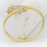 Animal Statement Cuff Bracelet Bangle with Zirconia