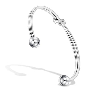 Stainless Steel Open Knot Cuff Bangle Bracelet for Women
