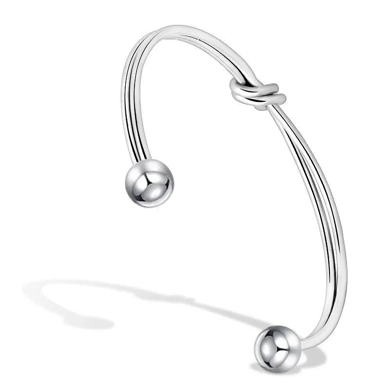 Stainless Steel Open Knot Cuff Bangle Bracelet for Women