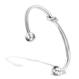 Stainless Steel Open Knot Cuff Bangle Bracelet for Women