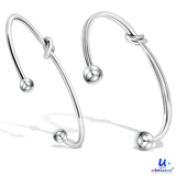 Stainless Steel Open Knot Cuff Bangle Bracelet for Women