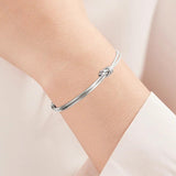 Stainless Steel Open Knot Cuff Bangle Bracelet for Women