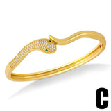 Vintage Snake Bracelet Zirconia Stainless Steel Bangle Jewelry