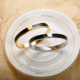 Enamel Roman Numerals Bangle Stainless Steel Colorful Bracelet
