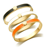 Enamel Roman Numerals Bangle Stainless Steel Colorful Bracelet