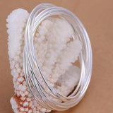 Retro S925 Sterling Silver Bangle Bracelet with Charms