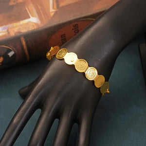 Turkish Coin Bracelet Gold-plated Metal Bead African Wedding Gift