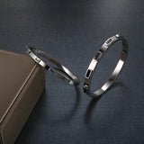 Vintage CZ Charm Bracelet Stainless Steel Bangle