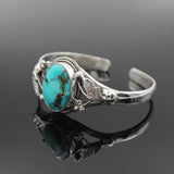 Vintage Inlay Green Stone Bracelet for Women