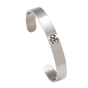 Stainless Steel Om Symbol Bracelet Sanskrit Hinduism Bangle