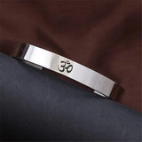 Stainless Steel Om Symbol Bracelet Sanskrit Hinduism Bangle