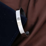 Stainless Steel Om Symbol Bracelet Sanskrit Hinduism Bangle