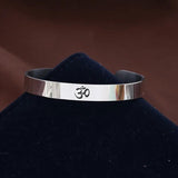 Stainless Steel Om Symbol Bracelet Sanskrit Hinduism Bangle