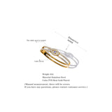 60mm CZ Eye Stainless Steel Bracelet Bangle 18K Plated Charm Jewelry Gift