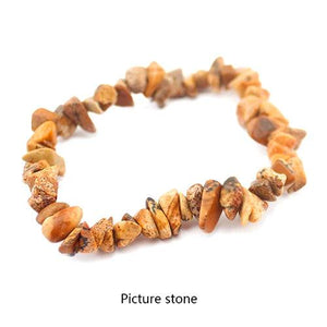 Gravel Crystal Stone Bracelets Chakra Bangles Women Purple Pink Chip Stretch