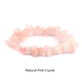 Gravel Crystal Stone Bracelets Chakra Bangles Women Purple Pink Chip Stretch