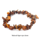 Gravel Crystal Stone Bracelets Chakra Bangles Women Purple Pink Chip Stretch