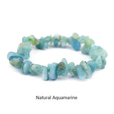 Gravel Crystal Stone Bracelets Chakra Bangles Women Purple Pink Chip Stretch