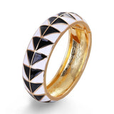 Geometric Punk Metal Slim Cuff Wide Bracelet