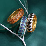 Geometric Punk Metal Slim Cuff Wide Bracelet