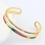 Double Layer Cuff Bangle Bracelet Copper Bangles for Women