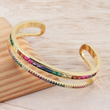 Double Layer Cuff Bangle Bracelet Copper Bangles for Women