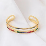 Double Layer Cuff Bangle Bracelet Copper Bangles for Women