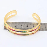 Double Layer Cuff Bangle Bracelet Copper Bangles for Women