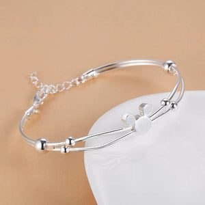 925 Fine Silver Mickey Bangle Bracelet for Women Wedding