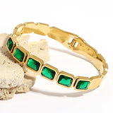 316L Stainless Steel Colorful Crystal Bangles Bracelets For Women Girls