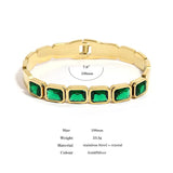 316L Stainless Steel Colorful Crystal Bangles Bracelets For Women Girls