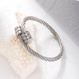 Vintage Stainless Steel Golden Cuff Bracelet Open Adjustable