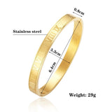 Vintage Stainless Steel Golden Cuff Bracelet Open Adjustable