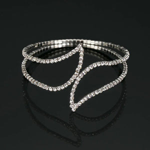 Lady Women Bracelet Silver Charm Crystal Rhinestone Special Bangle Gift #B056