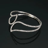 Lady Women Bracelet Silver Charm Crystal Rhinestone Special Bangle Gift #B056