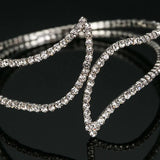 Lady Women Bracelet Silver Charm Crystal Rhinestone Special Bangle Gift #B056