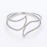 Lady Women Bracelet Silver Charm Crystal Rhinestone Special Bangle Gift #B056
