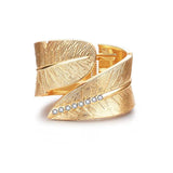 Leaves Crystal Charm Bangle Bracelet For Gift