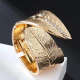 Leaves Crystal Charm Bangle Bracelet For Gift