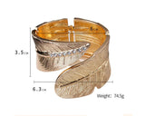 Leaves Crystal Charm Bangle Bracelet For Gift
