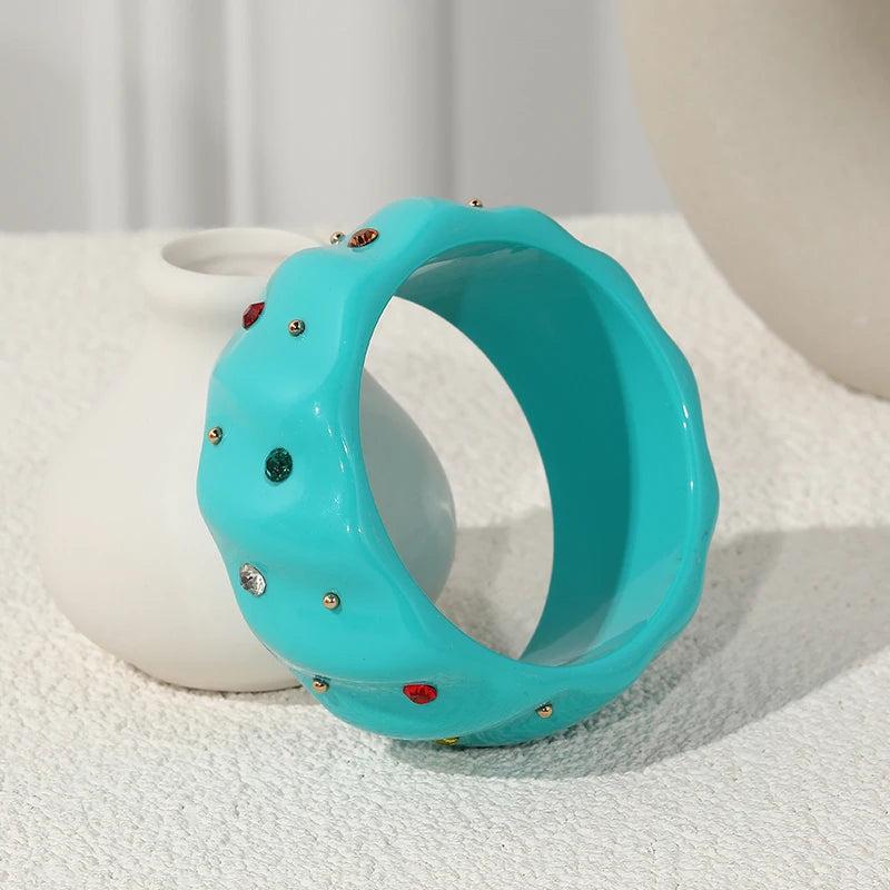 Geometric Indian Cuff Bangles for Women Colorful Jewelry Gift