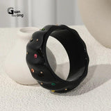Geometric Indian Cuff Bangles for Women Colorful Jewelry Gift