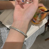Silver Gypsophila Pattern Punk Bracelet Bangles Retro Jewelry