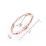 Metal Crystal Chain Star Lock Stainless Steel Jewelry Bangle